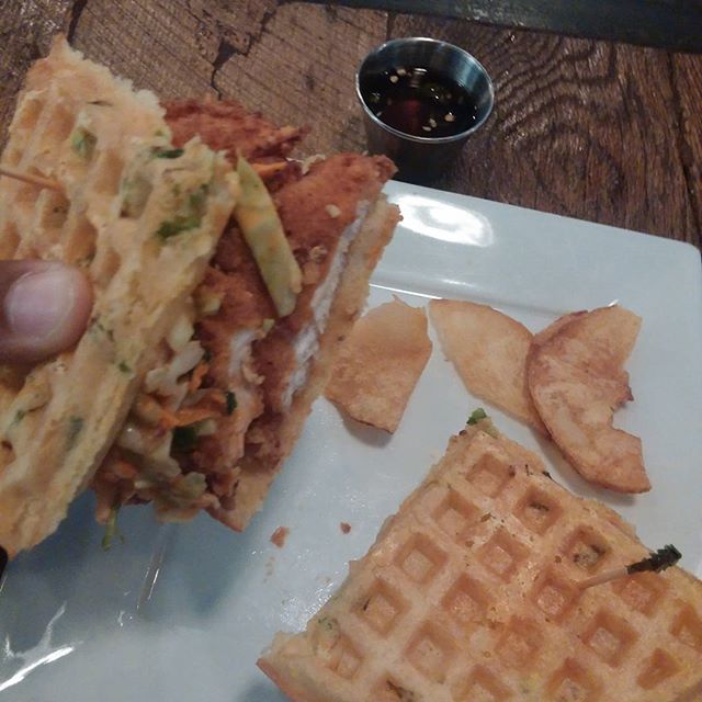 Chicken & Waffles at this place called The Iron Press